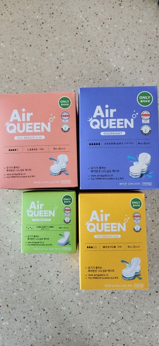 에어퀸 뉴브레스 유기농 생리대 4종 (팬티라이너 20P + 중형 10P + 대형 10P + 오버나이트 8P)_체험단 — 5점을 준 리뷰어가 2024년 5월 올린 사용 사진