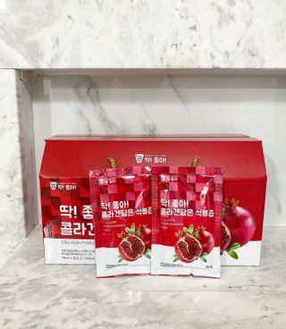 미쁨생활건강 콜라겐 담은 석류즙 70ml x 30포 — 5점을 준 리뷰어가 2021년 9월 올린 사용 사진