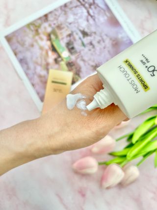 아이레시피 모이스트터치 스포츠 선밀크 50ml (SPF50+ PA+++) — 5점을 준 리뷰어가 2023년 6월 올린 사용 사진