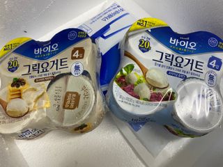 매일바이오 그릭요거트 오리지널 플레인 4개, 로스터리 커피믹스 4개 — 3점을 준 리뷰어가 2021년 12월 올린 사용 사진