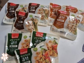 굽네몰 굽네 닭가슴살 큐브 3종 9팩 — 5점을 준 리뷰어가 2021년 11월 올린 사용 사진