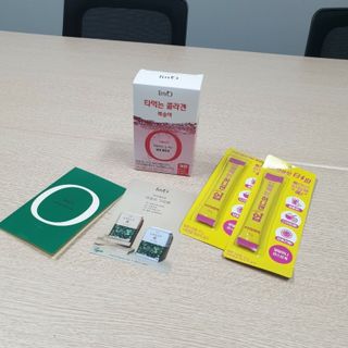[음료수 대신 가능!]  빠르게 흡수되는 아임오 타먹는 콜라겐 1박스 — 5점을 준 리뷰어가 2023년 3월 올린 사용 사진