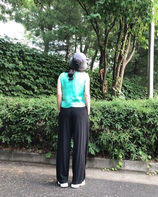 [스테이피플] SILKY SLEEVELESS LOGO TOP — 5점을 준 리뷰어가 2022년 6월 올린 사용 사진