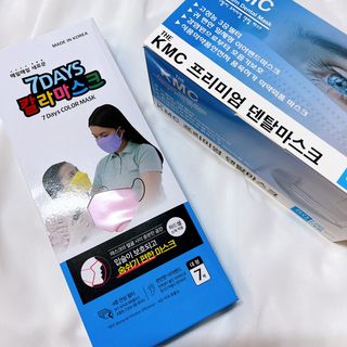 건강누리인터내셔날 (마스크 특집) 7DAYS 컬러마스크 (컬러7매)+ KMC 프리미엄 덴탈마스크(50매) — 5점을 준 리뷰어가 2022년 7월 올린 사용 사진