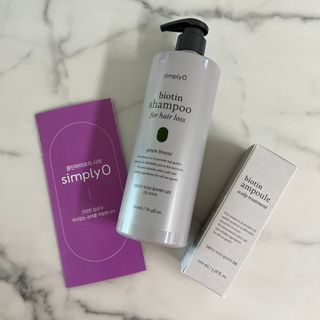 심플리오 비오틴 탈모케어 솔루션 2종 샴푸 500ml + 앰플 1개입 — 5점을 준 리뷰어가 2022년 4월 올린 사용 사진