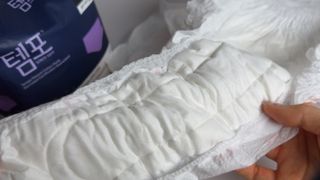 프리 [템포] 패드 내추럴순면 입는 오버나이트 5P * 2개 — 5점을 준 리뷰어가 2024년 5월 올린 사용 사진