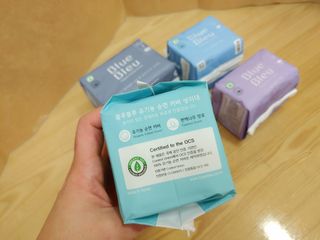 블루블루 유기농 순면 커버 생리대 — 5점을 준 리뷰어가 2021년 2월 올린 사용 사진