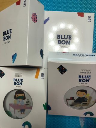 [블루 본 아이노우] 유아용 컬러마스크 40 PCS SET 2중 택 1 — 5점을 준 리뷰어가 2021년 4월 올린 사용 사진