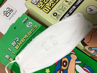 [숨그림] 3D 입체형, 짱구, 무직타이거, 빨강머리앤 우리아이 그리고 내가 쓰는 믿을수있는 케릭터 마스크 — 5점을 준 리뷰어가 2021년 10월 올린 사용 사진