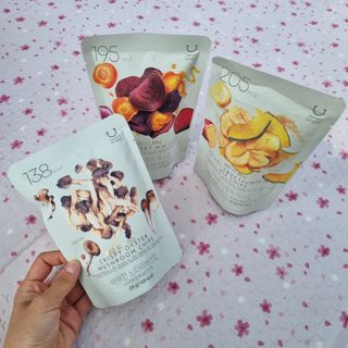딜라이트 프로젝트 원물칩 5종 9ea(고구마칩, 자색고마칩, 느타리버섯칩, 비트 믹스칩, 단호박 믹스칩) — 5점을 준 리뷰어가 2022년 4월 올린 사용 사진