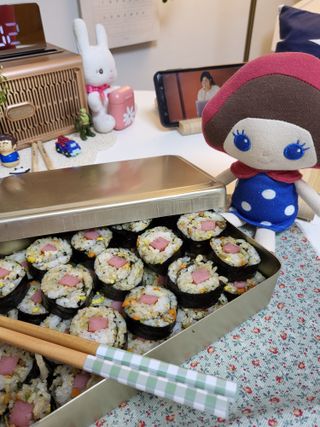 해풀잎 누구나 김밥*1ea [(혼합야채 35g *1ea,  김밥김 (5g, 5ea),  양념간장 (6g, 5ea), 참기름(5g, 2ea)] — 5점을 준 리뷰어가 2022년 7월 올린 사용 사진