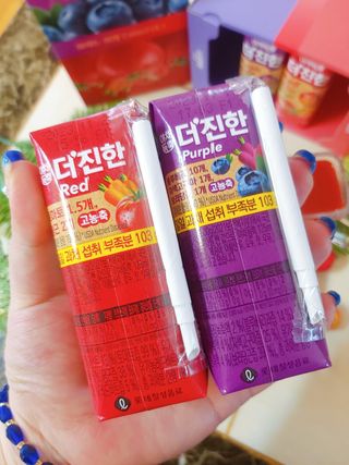 [롯데칠성] 야채듬뿍 더'진한 [롯데칠성] 야채는 이제 COLORFULL! 야채듬뿍  더 진한 레드 4개 +퍼플 4개 (총 8개) — 5점을 준 리뷰어가 2023년 6월 올린 사용 사진