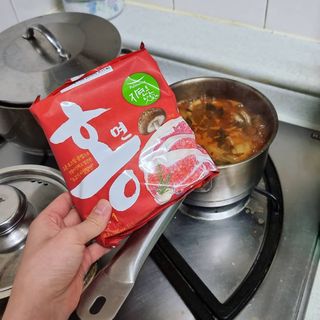 [풀무원] 자연은맛있다 정면, 백면, 홍면  세트 — 4점을 준 리뷰어가 2021년 4월 올린 사용 사진