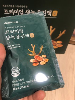 서울약사신협 약사신협_생녹용 진액_70ml x 30포 — 5점을 준 리뷰어가 2021년 7월 올린 사용 사진