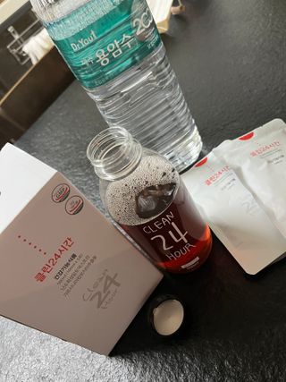클린24시간 1BOX(5포) + 전용보틀(500ml) — 4.5점을 준 리뷰어가 2022년 8월 올린 사용 사진