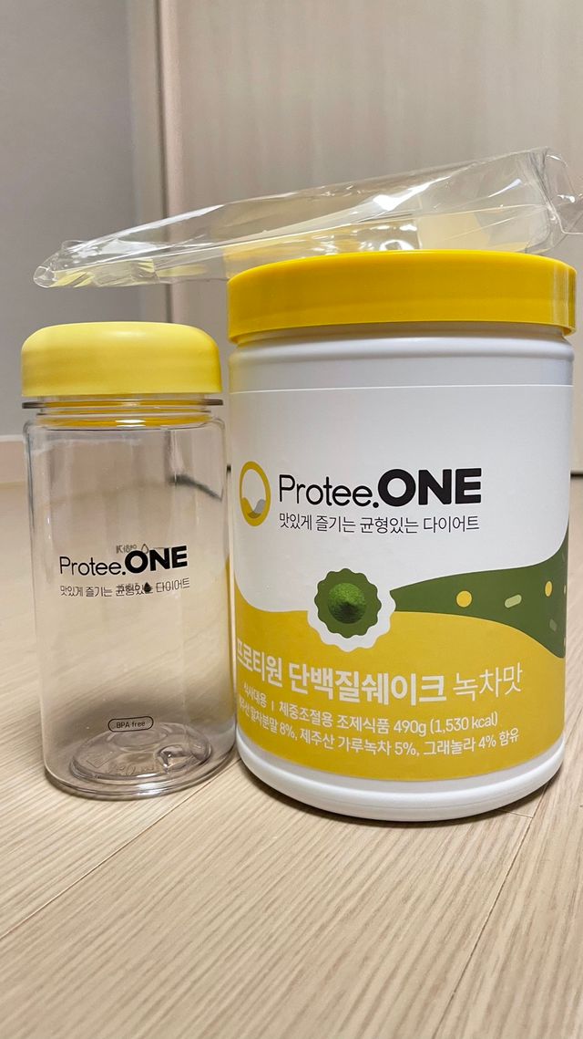 프로티원 단백질쉐이크 녹차맛 2주분 1통+보틀 리뷰 사진