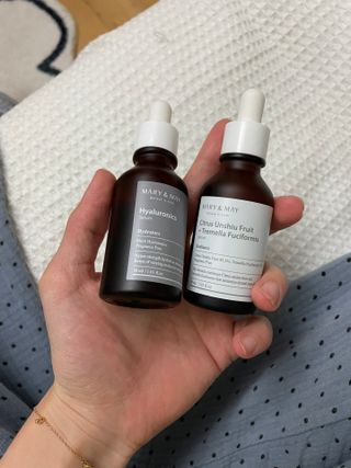 마리엔메이 히알루로닉스 세럼 + 청귤 흰목이버섯 추출물 세럼 — 5점을 준 리뷰어가 2021년 8월 올린 사용 사진