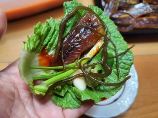 마라도푸드 포항 구룡포 햇 과메기 야채세트 마라도회식당 꽁치 — 5점을 준 리뷰어가 2024년 1월 올린 사용 사진