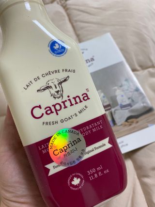 카프리나 산양밀크 모이스춰라이징 바디로션 350ml(오리지널향) — 5점을 준 리뷰어가 2023년 4월 올린 사용 사진