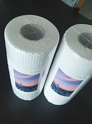 부직포나라 중금속유해물질ZERO 뜯어쓰는 주방 일회용수세미 60매 2매 — 5점을 준 리뷰어가 2022년 10월 올린 사용 사진