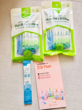 비쥬프렌즈 플랜 츄츄&건강 코어(장/관절/피모 분말) — 5점을 준 리뷰어가 2022년 8월 올린 사용 사진