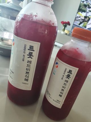 트롯전통식혜 트롯레드비트식혜 1리터 +500리터 — 5점을 준 리뷰어가 2021년 5월 올린 사용 사진