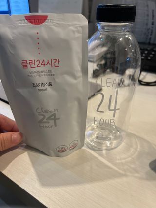 클린24시간 1BOX(5포) + 전용보틀(500ml) — 5점을 준 리뷰어가 2022년 8월 올린 사용 사진