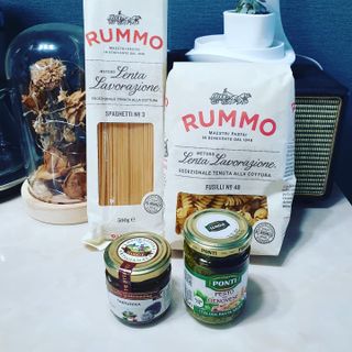 이탈리안 프리미엄 파스타 룸모 Rummo 파스타 2종 + 바질 페스토 + 블랙 트러플 페이스트 — 5점을 준 리뷰어가 2021년 7월 올린 사용 사진