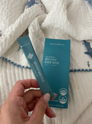 클린24시간 슬림앤유산균 1박스 (3.5g X 15포) — 4.5점을 준 리뷰어가 2023년 6월 올린 사용 사진