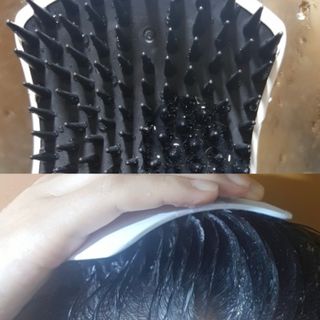 온가족 시원한샴푸 깨끗한두피 샴푸브러쉬 두피스케일링 히트팡블랙에디션 — 5점을 준 리뷰어가 2021년 8월 올린 사용 사진