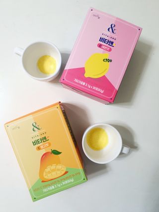 비타앤C 레몬맛, 망고맛 — 5점을 준 리뷰어가 2021년 4월 올린 사용 사진