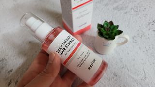 썸헤어 / SUMHAIR 썸헤어 실키 테라피 헤어 에센스 — 5점을 준 리뷰어가 2021년 4월 올린 사용 사진