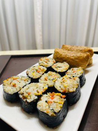 해풀잎 누구나 김밥*1ea [(혼합야채 35g *1ea,  김밥김 (5g, 5ea),  양념간장 (6g, 5ea), 참기름(5g, 2ea)] — 5점을 준 리뷰어가 2022년 11월 올린 사용 사진