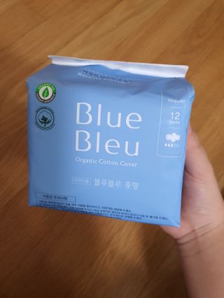 블루블루 유기농 순면 커버 생리대 — 5점을 준 리뷰어가 2021년 2월 올린 사용 사진