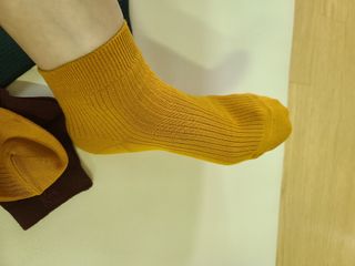 [사이즈가 있는 양말 필로이] 남/여 골지 발목 양말 4족 세트 남【S, M, L, XL】여【S, M, L】_컬러 랜덤 — 5점을 준 리뷰어가 2022년 6월 올린 사용 사진