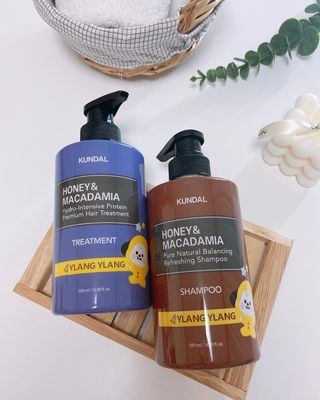 쿤달 [KUNDAL 공식] 프리미엄 헤어 케어 스페셜 세트 샴푸 500ml &amp; 트리트먼트 500ml — 5점을 준 리뷰어가 2021년 3월 올린 사용 사진