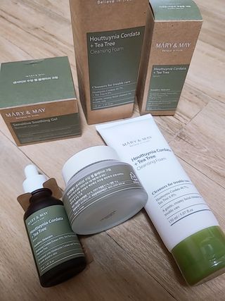 마리엔메이 센서티브 수딩 젤 크림 + 어성초 티트리 추출물 세럼 + 어성초 티트리 모공 클렌징 폼 — 5점을 준 리뷰어가 2021년 8월 올린 사용 사진
