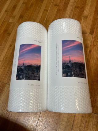부직포나라 중금속유해물질ZERO 뜯어쓰는 주방 일회용수세미 60매 2매 — 4.5점을 준 리뷰어가 2022년 10월 올린 사용 사진