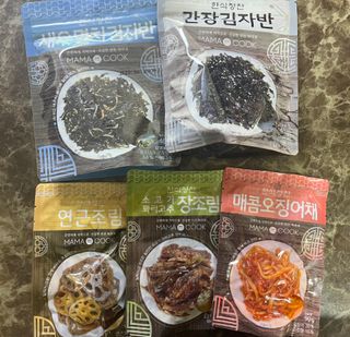 하나마이 [마마쿡] 전 청와대 천상현 셰프의 밑반찬  5종세트(소고기 장조림+연근조림+진미채+간장김자반+새우김자반) — 3.5점을 준 리뷰어가 2023년 4월 올린 사용 사진