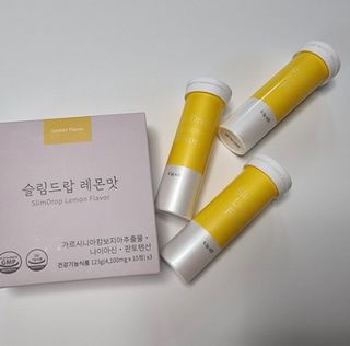 [슬림드랍 레몬맛] 건기식 다이어트 보조제 겸 비타민 — 5점을 준 리뷰어가 2022년 1월 올린 사용 사진