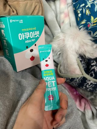 펫시랩 반려견용 액상 프리바이오틱스 아쿠아펫 — 4.5점을 준 리뷰어가 2021년 1월 올린 사용 사진
