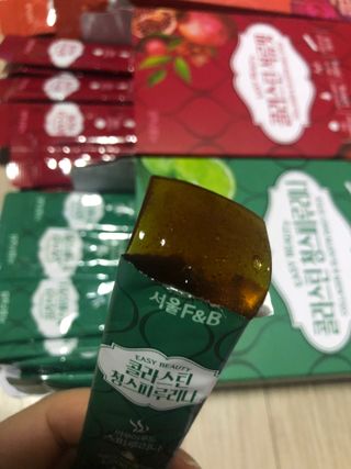 서울에프엔비 콜라스틴 3종 뷰티젤리스틱 45입 [ABC핏 15입 /  석류핏 15입 / 청스피루리나 15입] — 5점을 준 리뷰어가 2021년 9월 올린 사용 사진