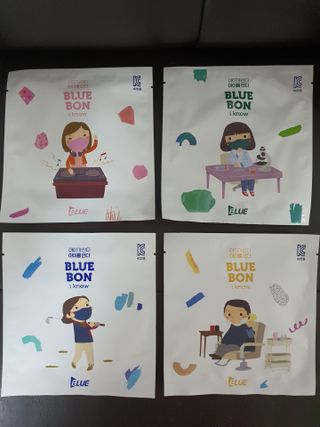 [블루 본 아이노우] 유아용 컬러마스크 40 PCS SET 2중 택 1 — 5점을 준 리뷰어가 2021년 4월 올린 사용 사진