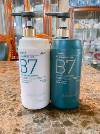 [포레스트스토리] B7 안티 헤어로스 샴푸1,000ml + 헤어팩 1,000ml — 4점을 준 리뷰어가 2021년 4월 올린 사용 사진
