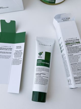 랑벨 랑바이오 블랙 시카 크림 50ml(블랙비 프로폴리스, 시카 4종, 판테놀 10 함유) — 5점을 준 리뷰어가 2022년 7월 올린 사용 사진