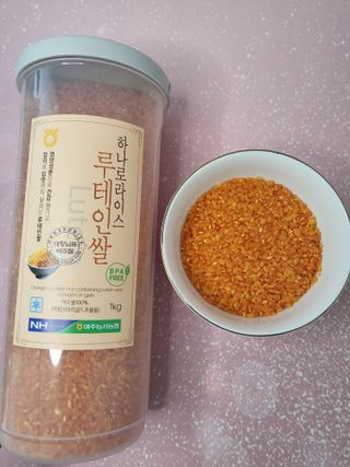 하나로라이스 기능성쌀 5종 1kg  환경을 생각한 다회용 용기 사용 — 4.5점을 준 리뷰어가 2022년 1월 올린 사용 사진