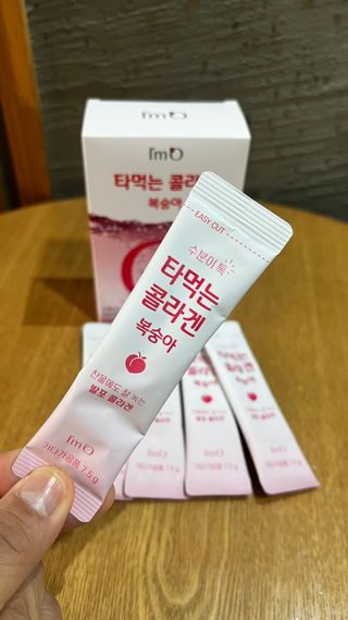 [음료수 대신 가능!]  빠르게 흡수되는 아임오 타먹는 콜라겐 1박스 — 5점을 준 리뷰어가 2023년 3월 올린 사용 사진