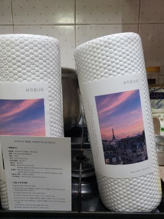 부직포나라 중금속유해물질ZERO 뜯어쓰는 주방 일회용수세미 60매 2매 — 4.5점을 준 리뷰어가 2022년 12월 올린 사용 사진