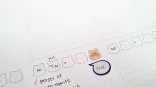 리훈 곰부 체크리스트+ 곰부 리무버블스티커 1장 — 4점을 준 리뷰어가 2021년 5월 올린 사용 사진