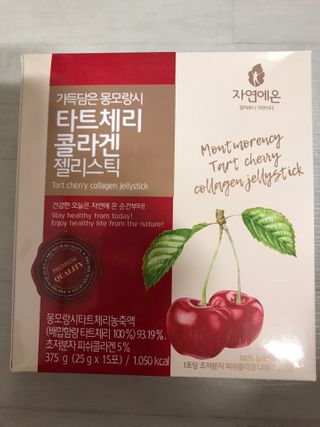 자연에온 가득담은 몽모랑시 타트체리 콜라겐 젤리스틱 — 5점을 준 리뷰어가 2020년 12월 올린 사용 사진